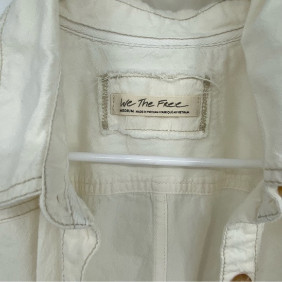 We The Free Button Down Cotton Shirt Medium - Picture 3 of 9